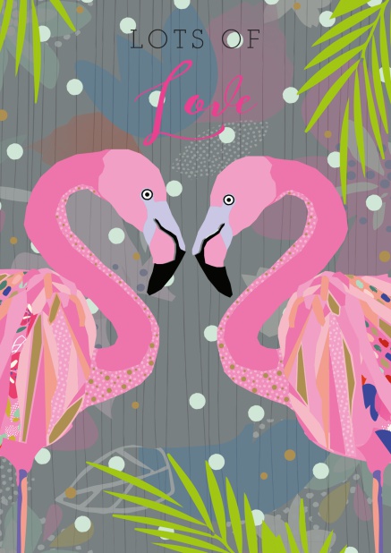 Online Greeting card with two swans in love