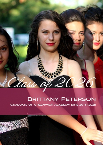 Online graduation card with photo and Class of 2026
