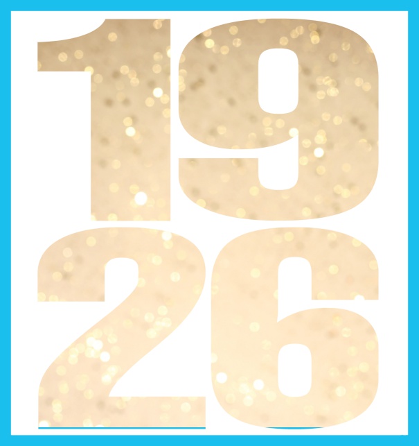 Oniine invitation card with cut out 1926 for own photo Blue.