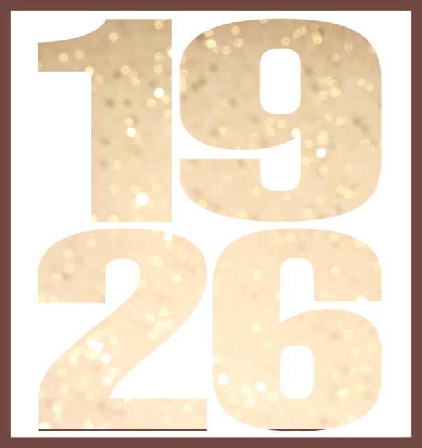 Oniine invitation card with cut out 1926 for own photo Gold.