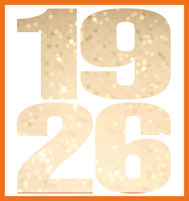 Oniine invitation card with cut out 1926 for own photo Orange.