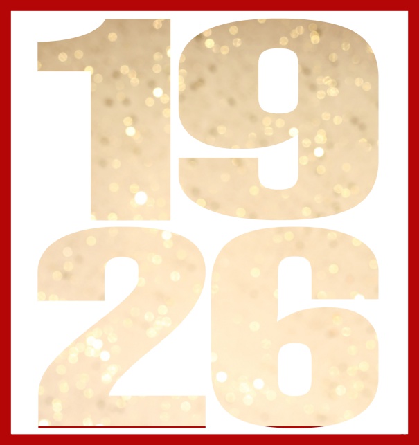 Oniine invitation card with cut out 1926 for own photo Red.