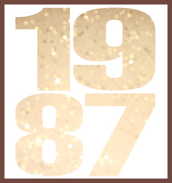 Large Online Invitation card with cut out 1987 Gold.