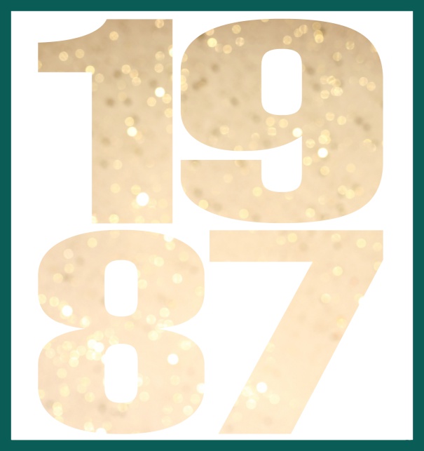 Large Online Invitation card with cut out 1987 Green.