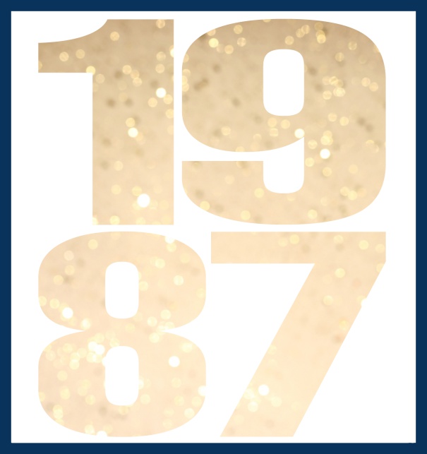 Large Online Invitation card with cut out 1987 Navy.