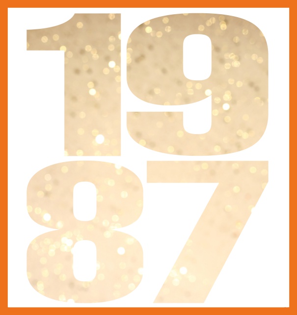 Large Online Invitation card with cut out 1987 Orange.