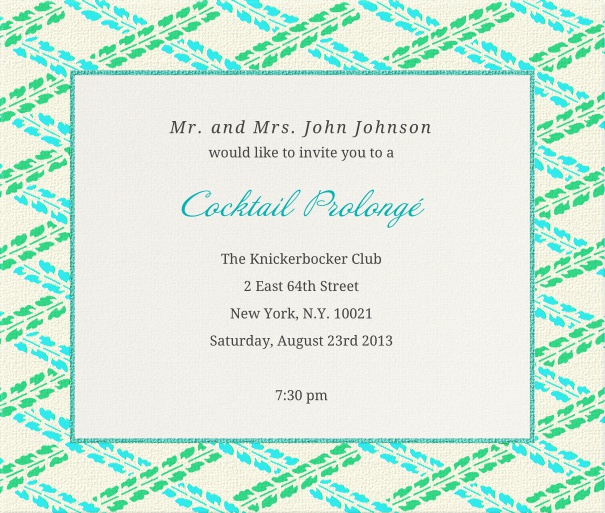 Beige, classic Invitation Card with geometric design.