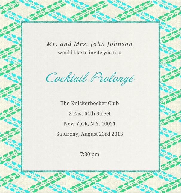 Beige, classic Invitation Card with geometric design.