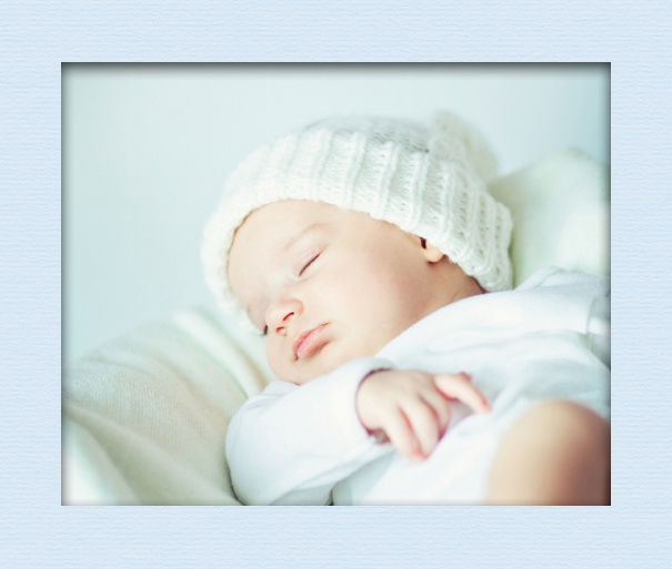 Light Blue Online Birth announcement card