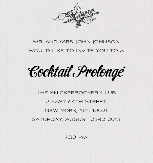 High Format white Classic Customizable Invitation Design with Geometric Header.