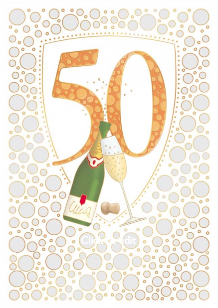 Champus zum 50. - Rot - 50. Geburtstag Online Einladungskarte zu 50igsten Jubläum Rot.