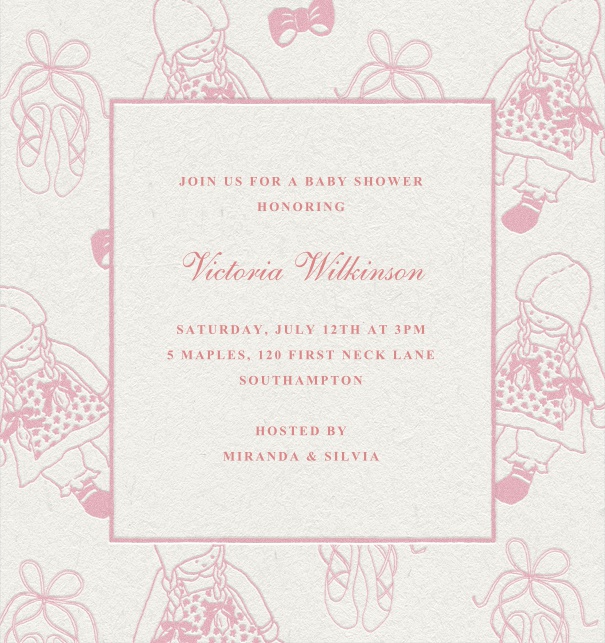 Pink Children´s Birthday Invitation with child background.