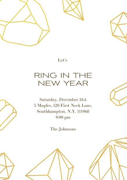 Diamond Ringer - New Years Eve New year's eve invitation card.