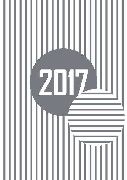 Online Golden Invitation card with a large 2017 on the front. Grey.