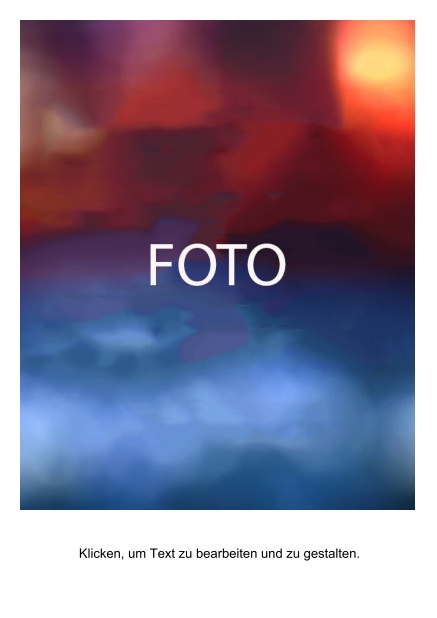 Einfach gestaltete online Fotokarte in Hochkant mit einem Fotofeld mit Rahmen zum Foto selber hochladen inkl. Textfeld.