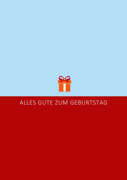 Orange verpackt - Rot - Geburtstagskarten Online Geburtstags-Grusskarte mit orangenem Geschenk Rot.