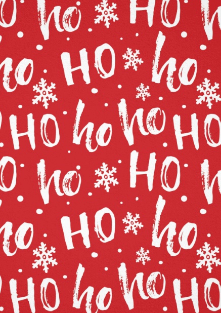 Xmas Ho Ho Ho - Grün - Weihnachtsfeier Einladungskarte zur Weihnachtsfeier mit rotem Cover mit ho ho ho Text Grün.