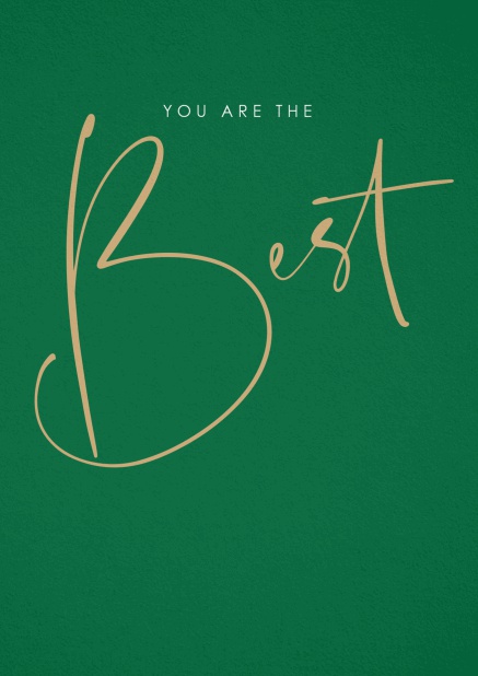 Green Greeting card with You are the best text