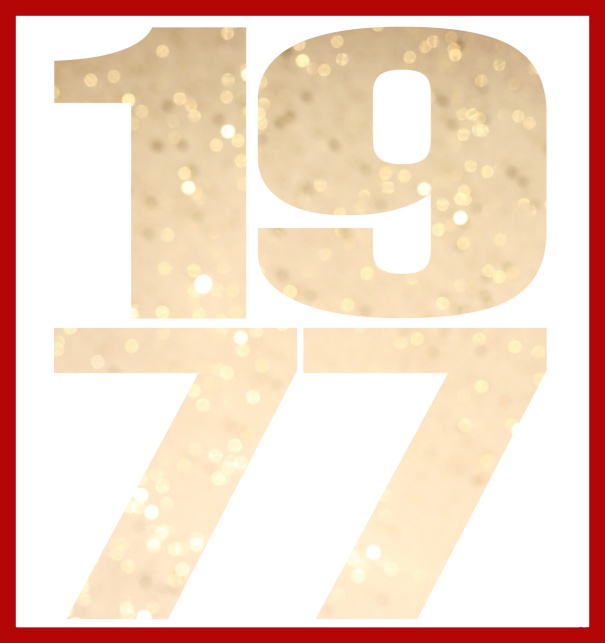 Large Online Invitation card with cut out 1977 Red.