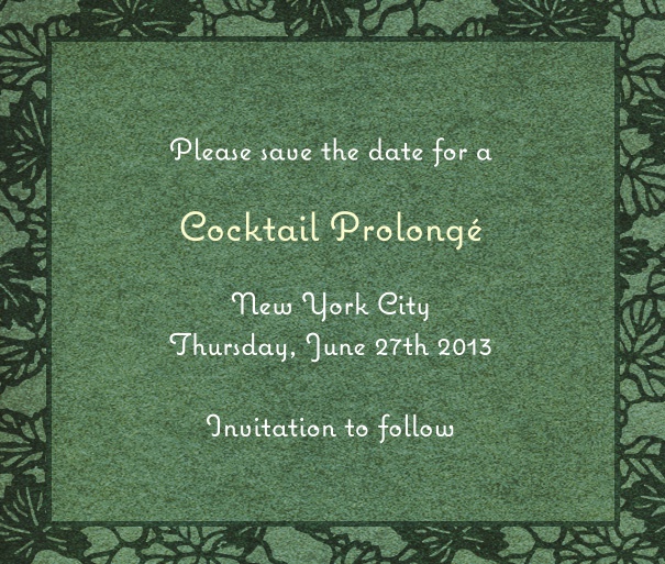 Green Save the Date Card with Floral border designed by Bell´Invito