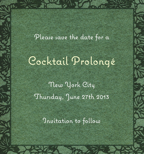 Green Save the Date Card with Floral border designed by Bell´Invito.