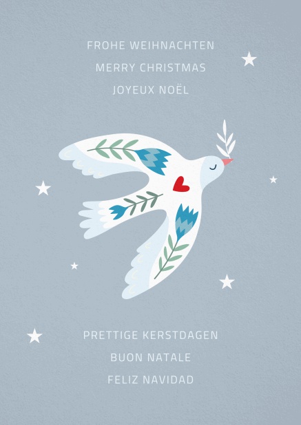 Holiday Card with White Dove for Peace