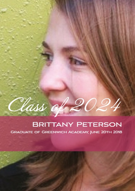 Online 2024 graduation card with one large photo