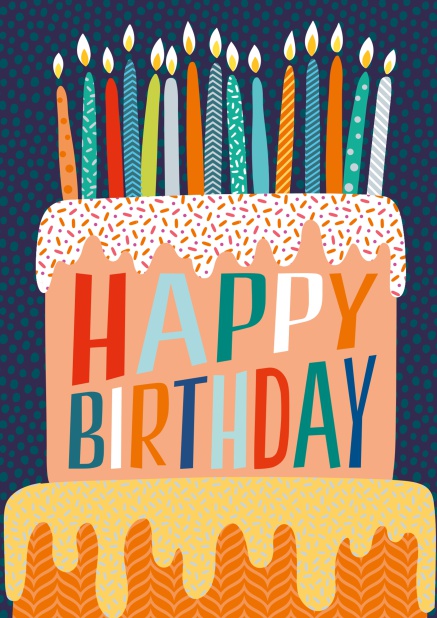 Online Grusskarte zum Geburtstag mit großem Geburtstagskuchen