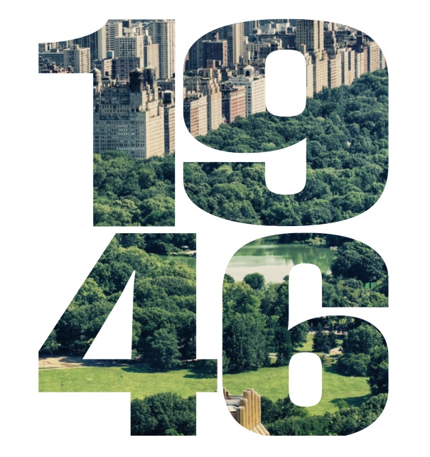 Online Einladungskarte mit ausgeschnittener 1946 für eigenes Foto Weiss.