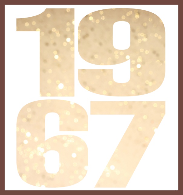 Large Online Invitation card with cut out 1967 Gold.