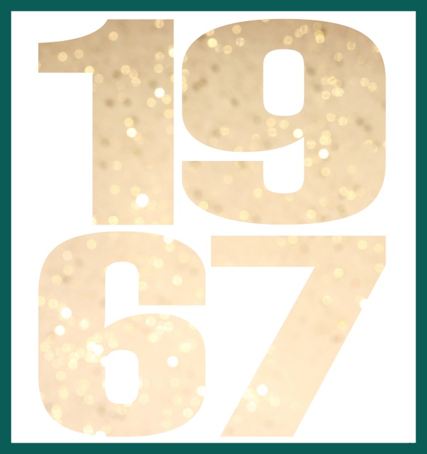 Large Online Invitation card with cut out 1967 Green.