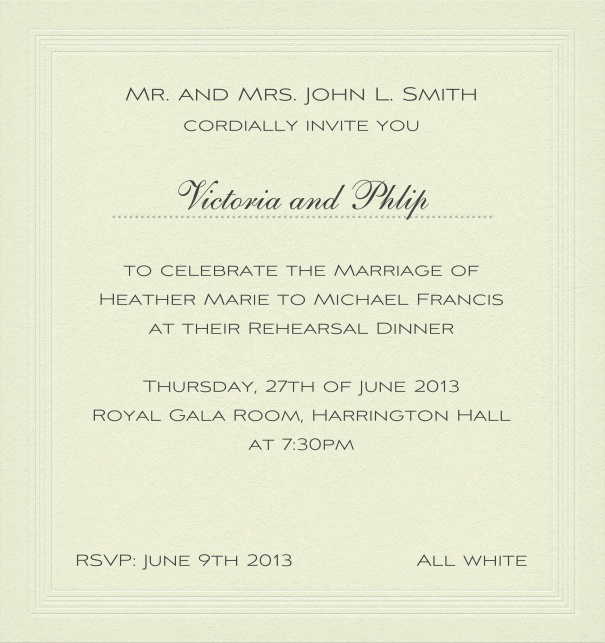 Paper Colored, classic Wedding Invitation Design.