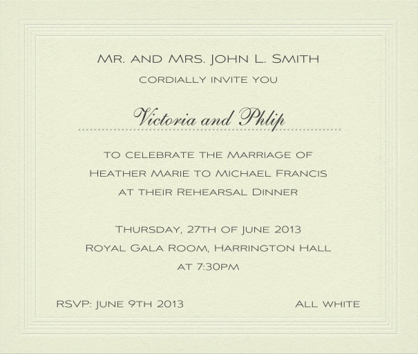 St. Petersburg Fashion - Free designs Paper colored,classic Wedding Invitation Design.