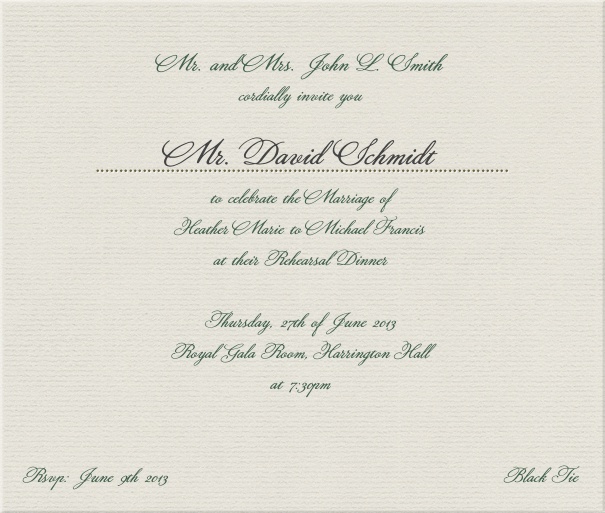 Notthingham Days - Free designs Formal paper designed Invitation Card.