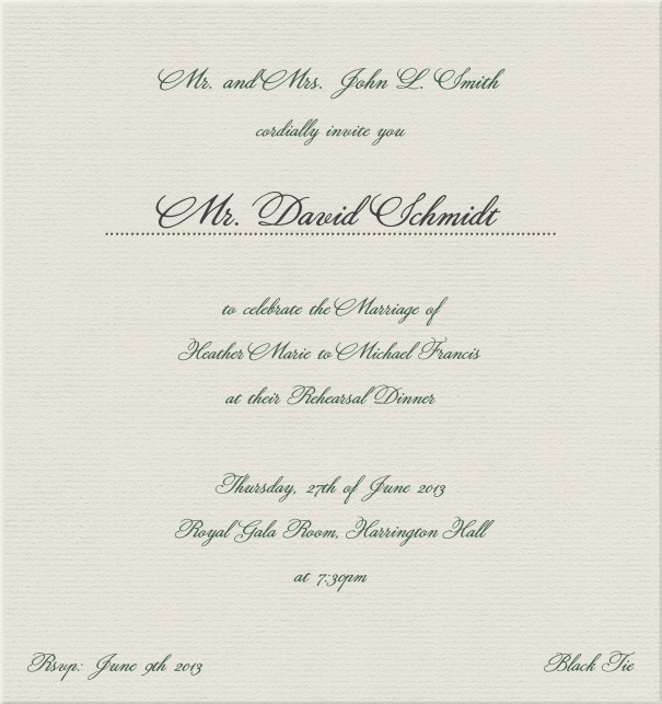 Notthingham Days - Free designs Formal paper designed Invitation Card.