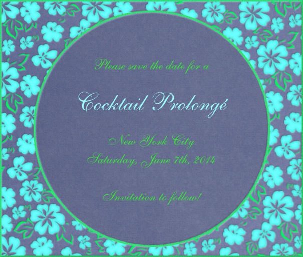 Floral Mess - Birthday invitations Blue Spring Themed Seasonal Engagement Save the Date Card with Flower Border.