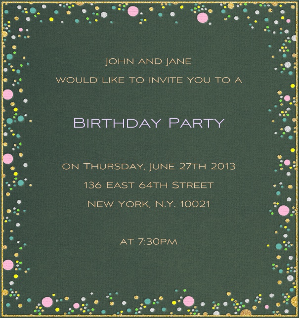 High Format Spring Seasonal Party Invitation template with seasonal motif.