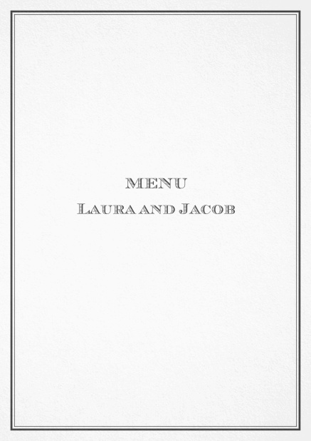 Classic menu card with red border and editable text field. Black.