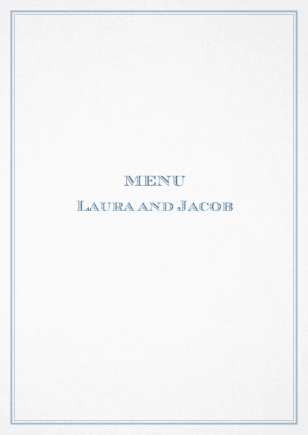 Classic menu card with red border and editable text field. Blue.