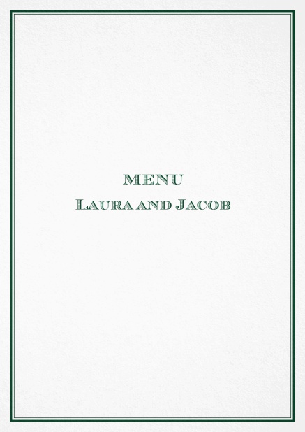 Classic menu card with red border and editable text field. Green.