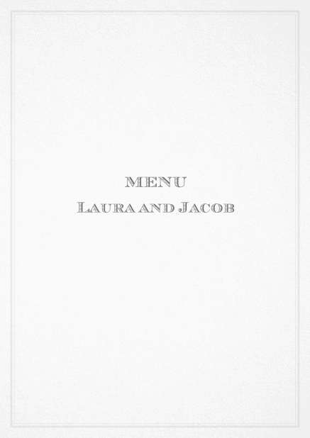 Classic menu card with red border and editable text field. Grey.