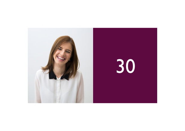 30-Glamorous days - Purple - 30th Birthday Online Birthday card for a 30th Birthday celebration including photo and square editable textfield. Purple.