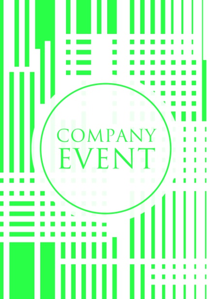 Online Corporate invitation card with matrix design in bright colors. Green.