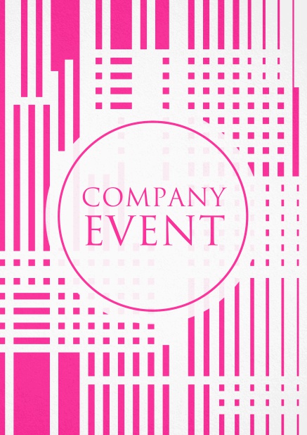 Corporate invitation card with matrix design in bright colors. Pink.