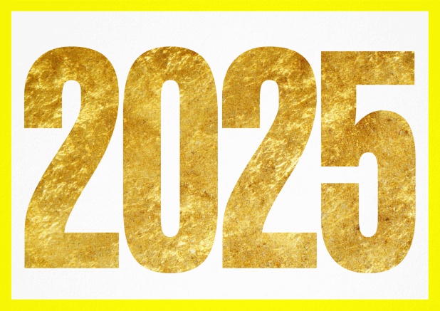 Greeting card with cut out 2025 Yellow.