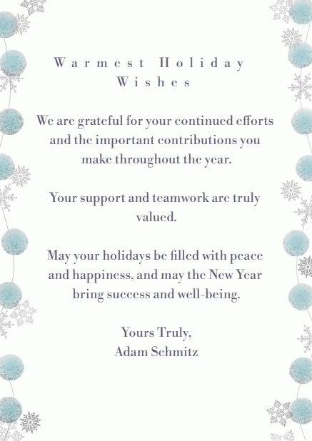 Online Holiday Card with silvery blinking Holiday lights