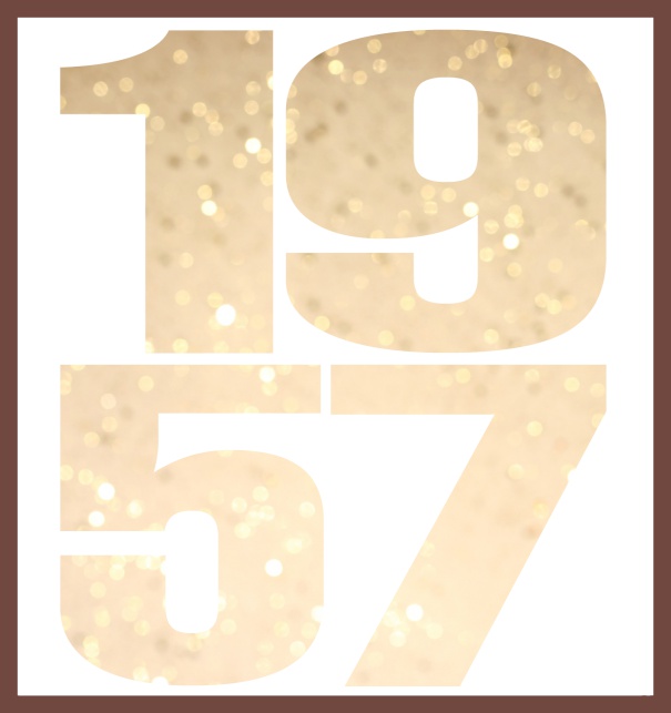 Large Online Invitation card with cut out 1957 Gold.