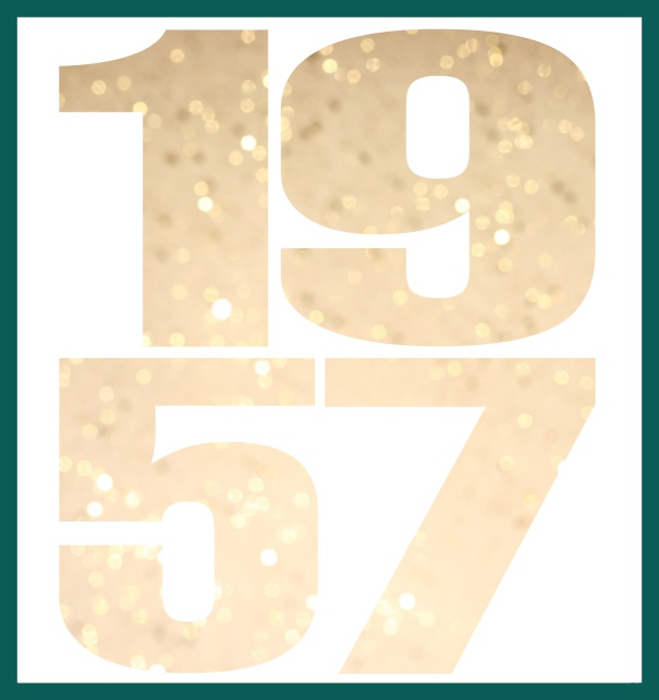Large Online Invitation card with cut out 1957 Green.