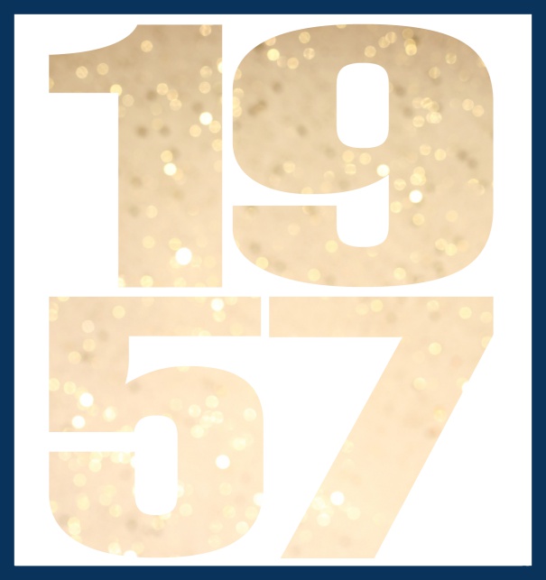 Large Online Invitation card with cut out 1957 Navy.