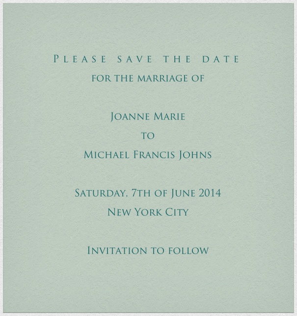Ein Tag in Island - Kostenfreie Designs Grau Blaue Hochzeits Save the Date Karte in Hochkant mit weißem Rand.